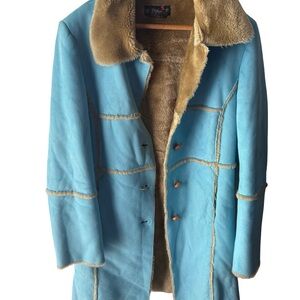 Stylish Blue and Tan Teddy Jacket